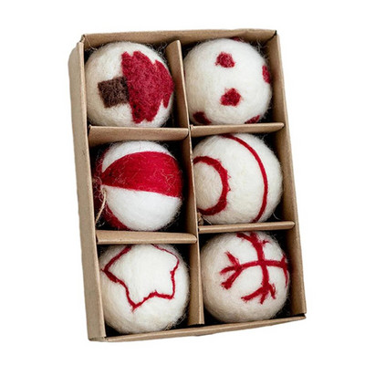 6/36GAB Ziemassvētku vilnas filca bumba sniega globusa bumbu rotājumi svētku kāzu ballītei Krāsainas filca bumbiņas Ziemassvētku rotaslietas