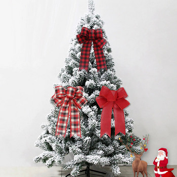 Χριστουγεννιάτικο στεφάνι κόκκινο φιόγκο Διακόσμηση εσωτερικού χώρου Γιορταστικά διακοσμητικά φιόγκοι Φωτεινό χρώμα Φορητά είδη πάρτι Στολίδι Φιόγκος-κόμπος