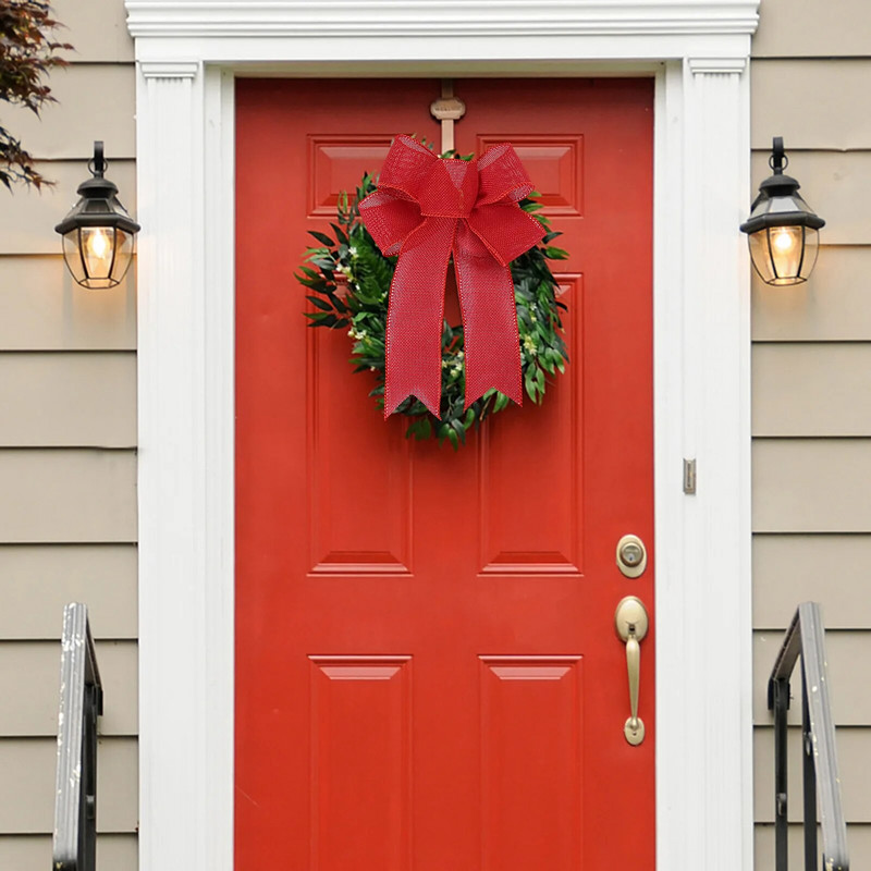 Božićni vijenac Crvena mašna Unutarnja dekoracija Blagdanske ukrasne mašne svijetle boje Prijenosni pribor za zabave Ukras mašna-čvor