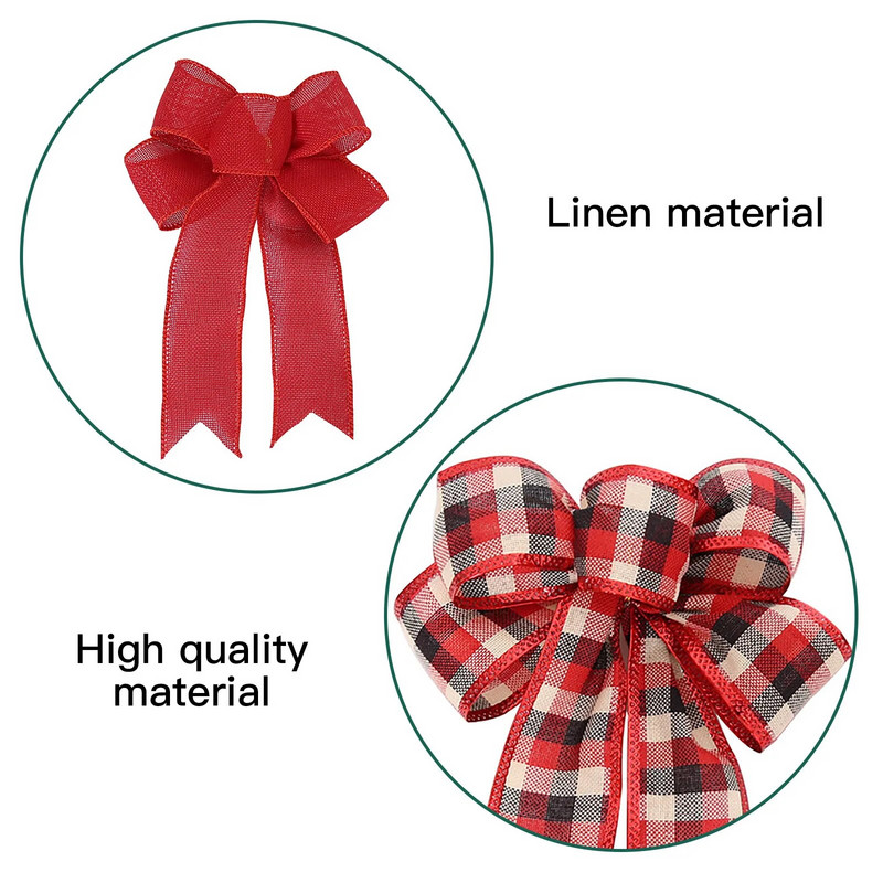 Božićni vijenac Crvena mašna Unutarnja dekoracija Blagdanske ukrasne mašne svijetle boje Prijenosni pribor za zabave Ukras mašna-čvor