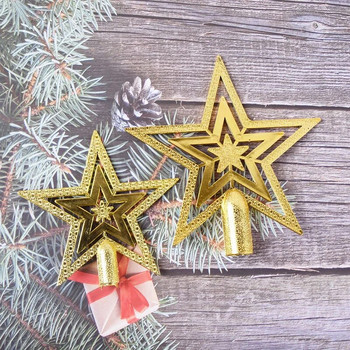 Χρυσό Ασημί Red Star Χριστουγεννιάτικο Δέντρο Κορυφαίο αστέρι Χριστουγεννιάτικα στολίδια για τραπέζι στο σπίτι Χριστουγεννιάτικο δέντρο στολίδια Navidad Πρωτοχρονιά