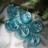 6db/doboz 6cm átlátszó festmény karácsonyi bál kézzel festett hógolyók újévi karácsonyfa díszek ablak mennyezeti díszek