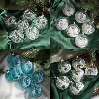 6ΤΜ/Κουτί 6cm Διαφανής Ζωγραφική Χριστουγεννιάτικη Μπάλα Χειροποίητες Χιονόμπαλες Πρωτοχρονιάτικα Χριστουγεννιάτικα Δέντρα Στολίδια Παράθυρο Οροφής