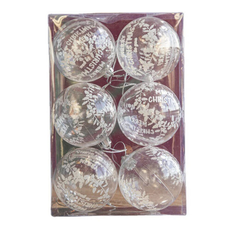 6db/doboz 6cm átlátszó festmény karácsonyi bál kézzel festett hógolyók újévi karácsonyfa díszek ablak mennyezeti díszek
