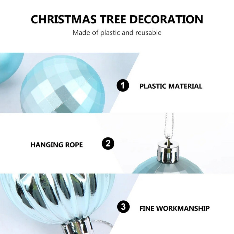 Ukrasi za božićno drvce Otmjeni tirkizni svjetlucavi ukrasi Otporni na udarce Mini blagdanski plavi ukrasi Privjesak Party