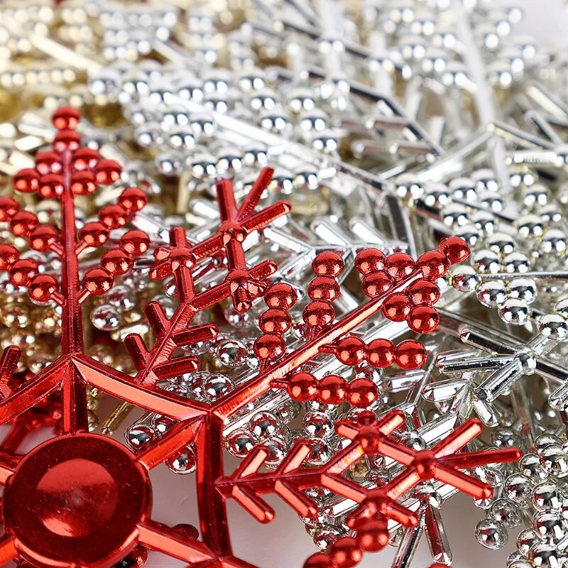 12 komada 10 cm galvanizirana zlatno srebrna svjetlucava pahuljica u prahu božićni ukrasi privjesak božićno drvce ukrasna viseća pahuljica