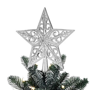 Орнаменти със звезди в горната част на коледната елха 20 см висулки с пет лъча звезда Блестяща звезда Коледна елха връхна част Консумативи за домашно парти