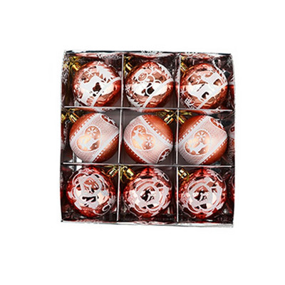 Αποκτήστε ένα πακέτο 9 Olive Green Rose Gold Champagne Gold Gold Red Red Wine Red Χριστουγεννιάτικο δέντρο στολίδια σε διάμετρο 6cm Αγορά τώρα!