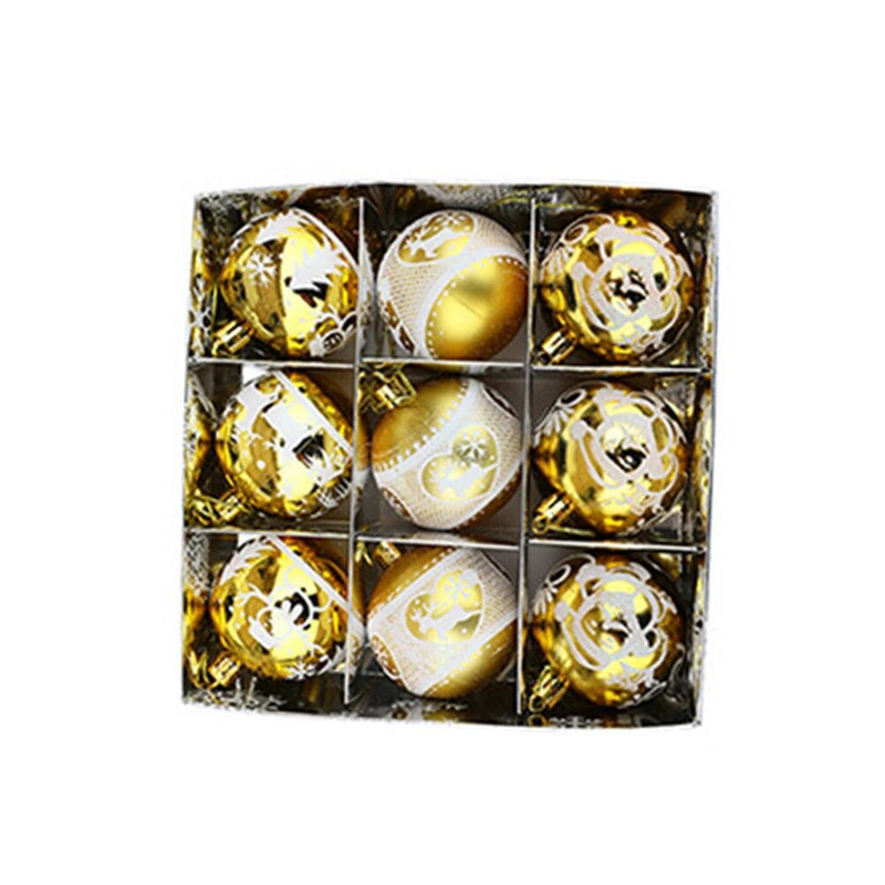 Αποκτήστε ένα πακέτο 9 Olive Green Rose Gold Champagne Gold Gold Red Red Wine Red Χριστουγεννιάτικο δέντρο στολίδια σε διάμετρο 6cm Αγορά τώρα!