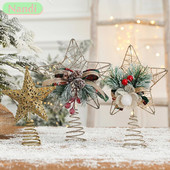 Χριστουγεννιάτικο Δέντρο Κορυφής Διακόσμηση Χρυσό Τρισδιάστατο Κοίλο Πέντε Αστέρι Αξεσουάρ Χριστουγεννιάτικα Στολίδια Διακόσμησης