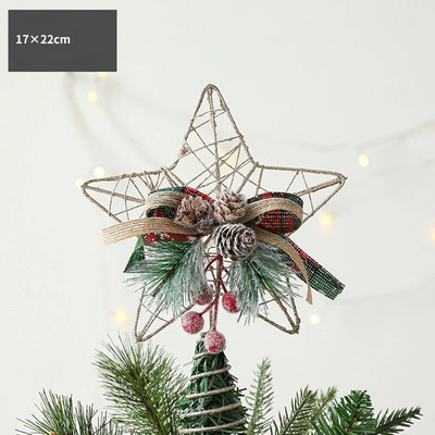 Χριστουγεννιάτικο Δέντρο Κορυφής Διακόσμηση Χρυσό Τρισδιάστατο Κοίλο Πέντε Αστέρι Αξεσουάρ Χριστουγεννιάτικα Στολίδια Διακόσμησης