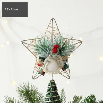 Χριστουγεννιάτικο Δέντρο Κορυφής Διακόσμηση Χρυσό Τρισδιάστατο Κοίλο Πέντε Αστέρι Αξεσουάρ Χριστουγεννιάτικα Στολίδια Διακόσμησης