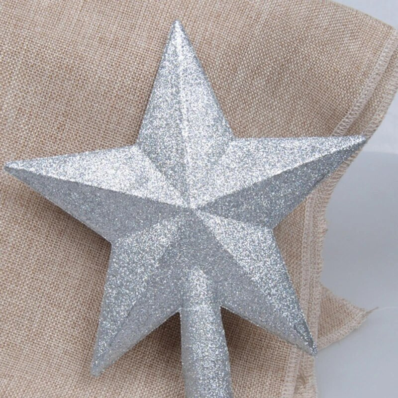 15/20 cm 3D Sticky Gold Powder Χριστουγεννιάτικο Δέντρο Κορυφαίο αστέρι Χρυσό Ασημί Αξεσουάρ Πέντε Αστέρων Χειροτεχνία Διακόσμηση εσωτερικού χώρου