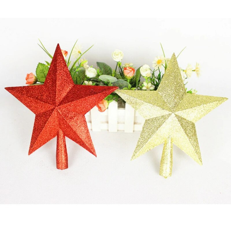 15/20 cm 3D Sticky Gold Powder Χριστουγεννιάτικο Δέντρο Κορυφαίο αστέρι Χρυσό Ασημί Αξεσουάρ Πέντε Αστέρων Χειροτεχνία Διακόσμηση εσωτερικού χώρου