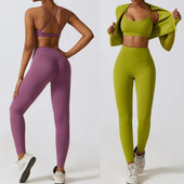 2/3 gab. Sporta jogas kostīms, ātri nožūstošs, elpojošs treniņu apģērbs sievietēm Apģērbs Fitness Sporta tērps ar augstu vidukli sporta zāles komplekts treniņtērps