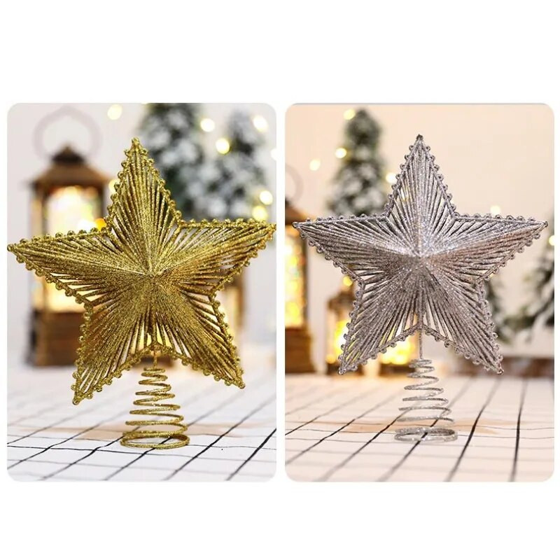 Kalėdų eglutės penkiakampės žvaigždės dekoravimas 2024 m. Linksmų Kalėdų papuošimas namų prekybos centro scenos išdėstymas Kalėdų reikmenys