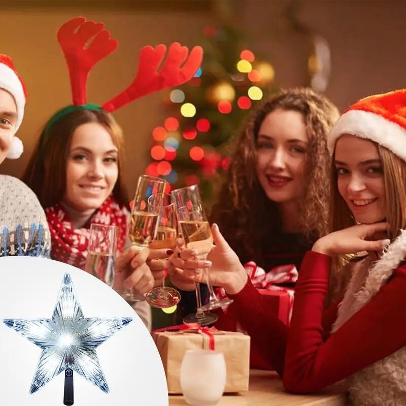Χριστουγεννιάτικο δέντρο Star LED Tree Topper για Χριστουγεννιάτικο κάλυμμα χριστουγεννιάτικου δέντρου με μπαταρία που λειτουργεί με μπαταρία