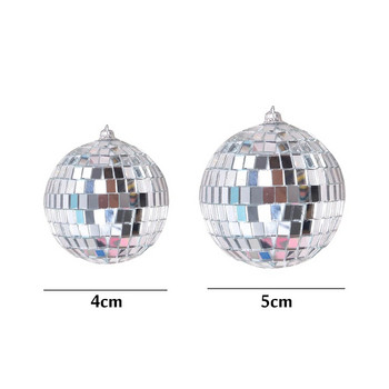 4 см отразяваща стъклена въртяща се огледална топка за диско DJ Огледална отражателна стъклена топка за коледно парти за рожден ден, сватба