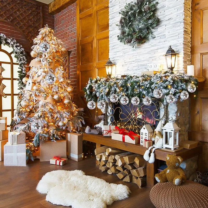 4 εκ. Ανακλαστική γυάλινη περιστρεφόμενη μπάλα καθρέφτη για ντίσκο DJ Mirror Reflection Γυάλινη μπάλα φως για Χριστουγεννιάτικο πάρτι γενεθλίων γάμου