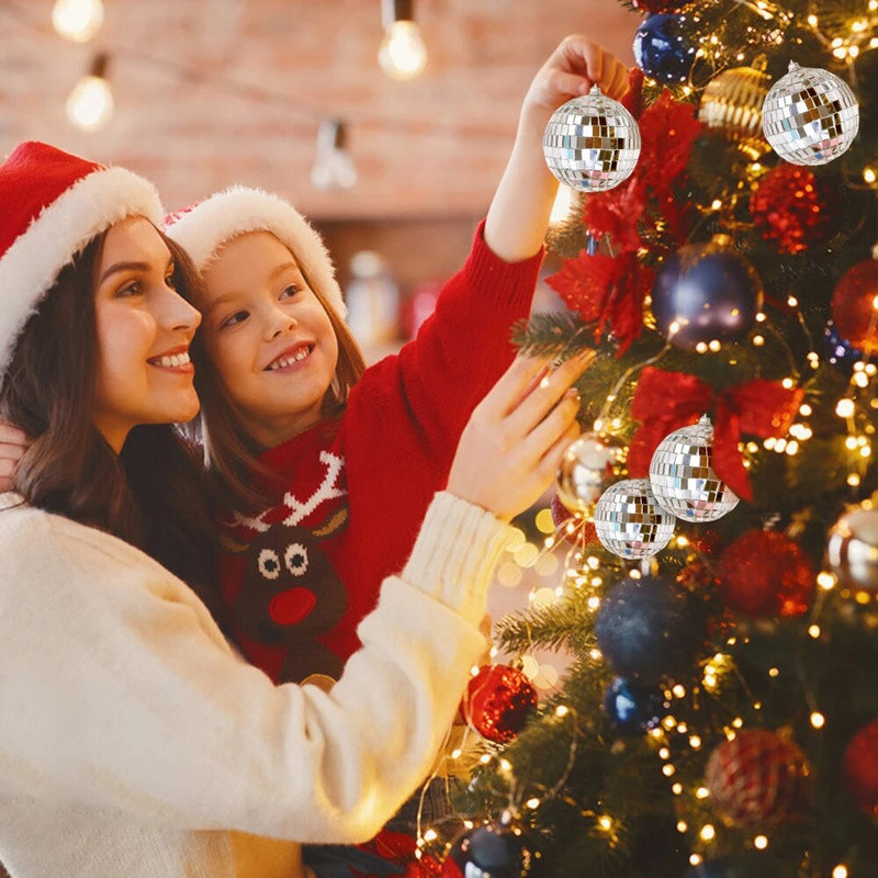 4 εκ. Ανακλαστική γυάλινη περιστρεφόμενη μπάλα καθρέφτη για ντίσκο DJ Mirror Reflection Γυάλινη μπάλα φως για Χριστουγεννιάτικο πάρτι γενεθλίων γάμου