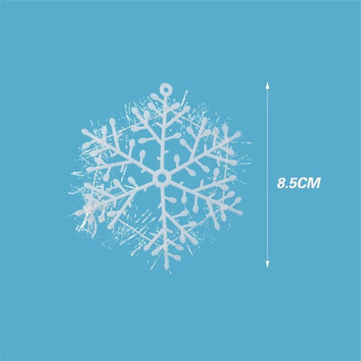 30Gb Ziemassvētku sniegpārsliņu rotājums Ziemassvētku rotājums mājām Balts plastmasas Ziemassvētku sniegpārslu eglītes dzimšanas dekors