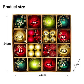 44 τμχ Μπάλες Χριστουγεννιάτικου Δέντρου Πολύχρωμες Χριστουγεννιάτικες Διακοσμήσεις Δώρο Μπάλα DIY Κρεμαστές χειροτεχνίες στολίδια Σετ για προμήθειες για πάρτι στο σπίτι