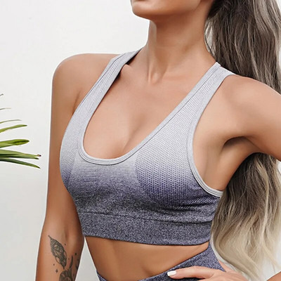 Sportski gradijent joga set Ženski ženski sportski grudnjak Push up tajice Odjeća za fitness Kompleti za vježbanje Sportska odjeća Odjeća za teretanu