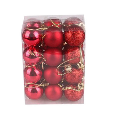 Jõulupall Jõulupuu pallid 24tk 30mm Xmas Decor Pühadepeo kaunistus Kuldne roosa šampanjapunane uusaasta kingitus