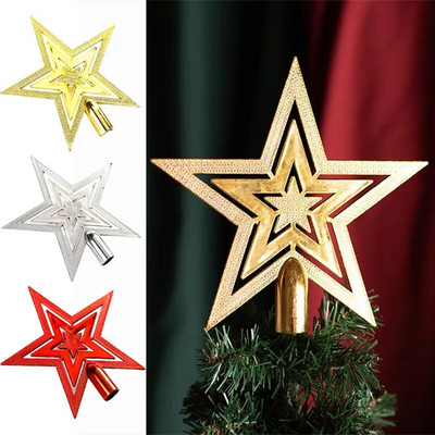 Декорации за коледно дърво Пентаграм Празнична атмосфера Обшивка Коледно дърво Горна звезда Гарланд Аксесоари