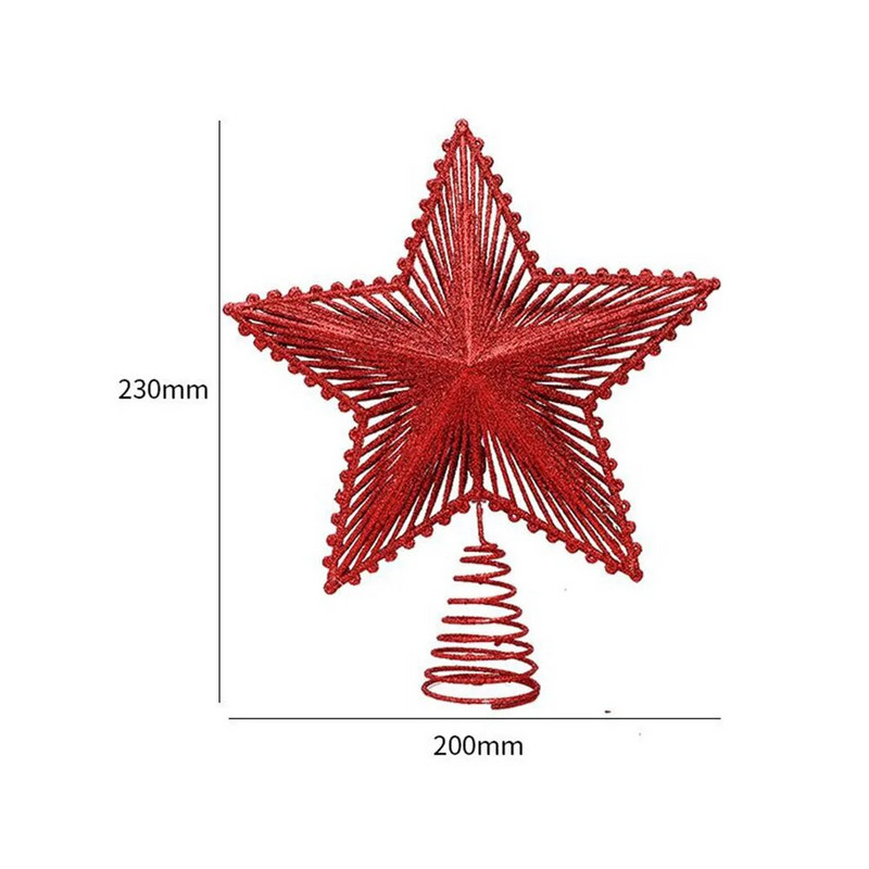 Νέο Christmas Star Topper 23x20x5cm DIY Χριστουγεννιάτικο Δέντρο Χρυσό Πλαστικό Ασημί Sparkle Stars Στολίδια Αξεσουάρ