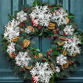 30 τμχ Λευκές νιφάδες χιονιού Διακόσμηση χριστουγεννιάτικου δέντρου Τεχνητό στολίδι κρεμαστό νιφάδα χιονιού Χριστουγεννιάτικο Πρωτοχρονιάτικο Διακόσμηση στεφάνι παραθύρου σπιτιού