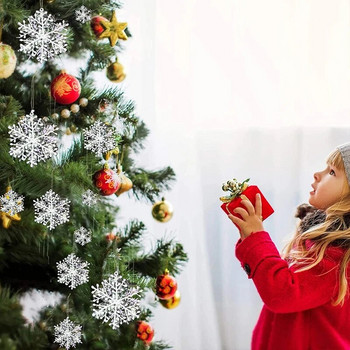 30 τμχ Λευκές νιφάδες χιονιού Διακόσμηση χριστουγεννιάτικου δέντρου Τεχνητό στολίδι κρεμαστό νιφάδα χιονιού Χριστουγεννιάτικο Πρωτοχρονιάτικο Διακόσμηση στεφάνι παραθύρου σπιτιού