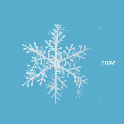 30kom Bijele pahuljice Ukrasi za božićno drvce Umjetne snježne pahulje Viseći ukras Božićni novogodišnji kućni prozor Dekoracija vijenca