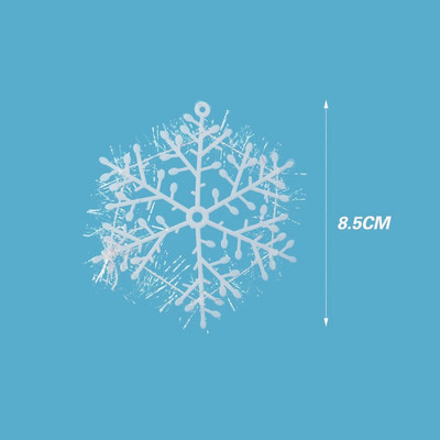 30kom Bijele pahuljice Ukrasi za božićno drvce Umjetne snježne pahulje Viseći ukras Božićni novogodišnji kućni prozor Dekoracija vijenca
