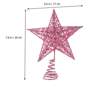 Χριστουγεννιάτικο δέντρο 20cm Iron Star Topper Glittering στολίδια διακόσμησης χριστουγεννιάτικου δέντρου (ροζ)