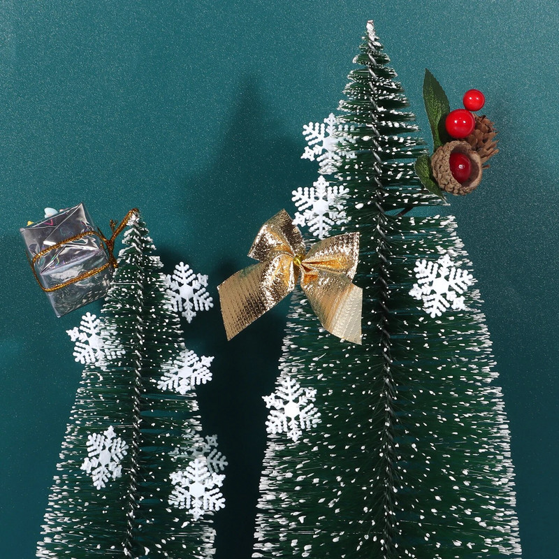 50/100 kom Plastične bijele lažne snježne pahuljice za božićno drvce, privjesci, ukrasi, božićna zabava, novogodišnja dekoracija vijenca za prozore