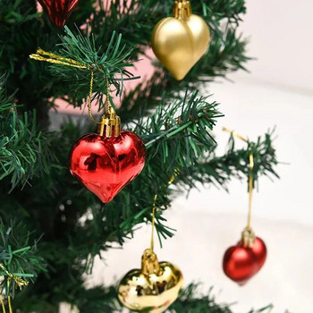 Χριστουγεννιάτικες σφαίρες σε σχήμα καρδιάς Χριστουγεννιάτικα στολίδια για μπάλα Σετ Χριστουγεννιάτικη διακόσμηση Αξεσουάρ Χριστουγεννιάτικη διακόσμηση γάμου Χριστουγέννων Κόκκινο