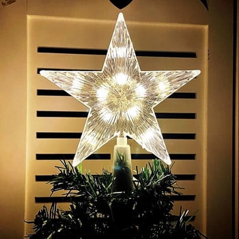 Коледна елха Topper Star Топла бяла светлина Коледна елха Декор за коледна ваканционна къща Подходяща за коледно дърво с общ размер