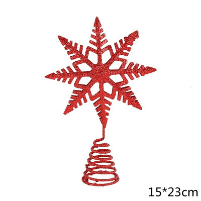 Zvjezdica na vrhu božićnog drvca Ukras zlatno-sjeckana crvena svjetlucava željezna zvijezda Dekoracija za novogodišnju zabavu Kućni ukras za božićno drvce