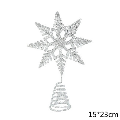 Zvjezdica na vrhu božićnog drvca Ukras zlatno-sjeckana crvena svjetlucava željezna zvijezda Dekoracija za novogodišnju zabavu Kućni ukras za božićno drvce