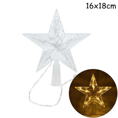 Zvjezdica na vrhu božićnog drvca Ukras zlatno-sjeckana crvena svjetlucava željezna zvijezda Dekoracija za novogodišnju zabavu Kućni ukras za božićno drvce