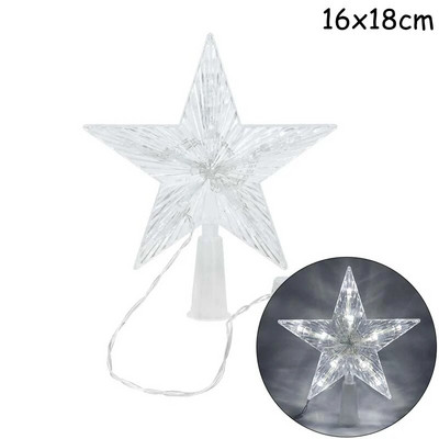 Zvjezdica na vrhu božićnog drvca Ukras zlatno-sjeckana crvena svjetlucava željezna zvijezda Dekoracija za novogodišnju zabavu Kućni ukras za božićno drvce