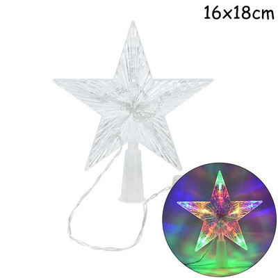 Zvjezdica na vrhu božićnog drvca Ukras zlatno-sjeckana crvena svjetlucava željezna zvijezda Dekoracija za novogodišnju zabavu Kućni ukras za božićno drvce