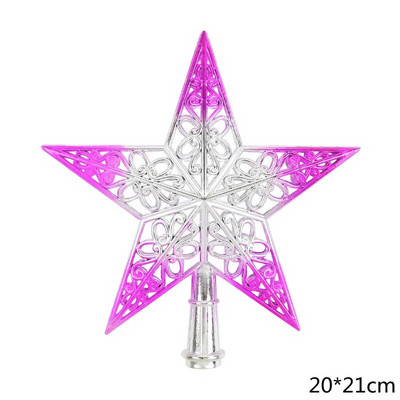 Zvjezdica na vrhu božićnog drvca Ukras zlatno-sjeckana crvena svjetlucava željezna zvijezda Dekoracija za novogodišnju zabavu Kućni ukras za božićno drvce