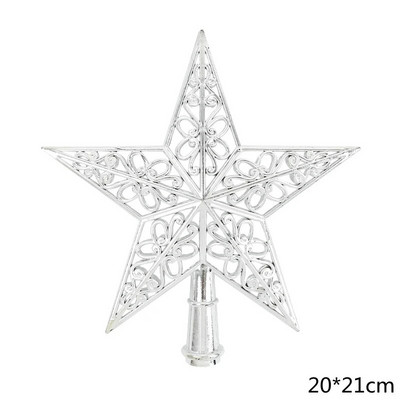 Zvjezdica na vrhu božićnog drvca Ukras zlatno-sjeckana crvena svjetlucava željezna zvijezda Dekoracija za novogodišnju zabavu Kućni ukras za božićno drvce