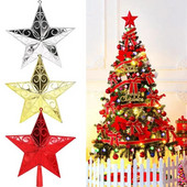 „Navidad“ 2023 m. Kalėdų eglutės viršaus dovanos Kalėdų papuošimai namams Auksiniai blizgantys žvaigždžių pakabukai, papuošalai Naujieji 2024 m.