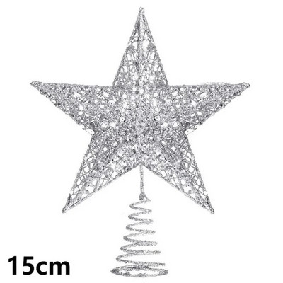 „Navidad“ 2023 m. Kalėdų eglutės viršaus dovanos Kalėdų papuošimai namams Auksiniai blizgantys žvaigždžių pakabukai, papuošalai Naujieji 2024 m.