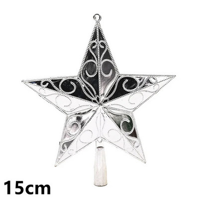 „Navidad“ 2023 m. Kalėdų eglutės viršaus dovanos Kalėdų papuošimai namams Auksiniai blizgantys žvaigždžių pakabukai, papuošalai Naujieji 2024 m.