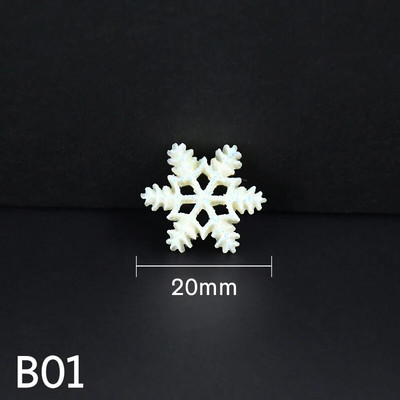 20 komada 20/28 mm božićni ukrasi od bijele smole u obliku snježne pahuljice Mini privjesci za božićno drvce Diy Scrapbooking zanatski novogodišnji ukrasi za dom