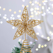 Karácsonyfa Top Star Hagyma Rózsaszín Fancy Tree Top Star Dekoratív Karácsonyfa Csillag Hó Karácsonyi kellékek Adornos De Navidad